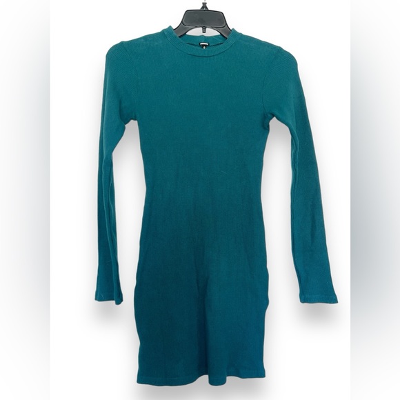 Monrow Brushed Thermal Long Sleeve Mock Neck Mini Dress in Abyss NWT! size Med - Picture 9 of 9